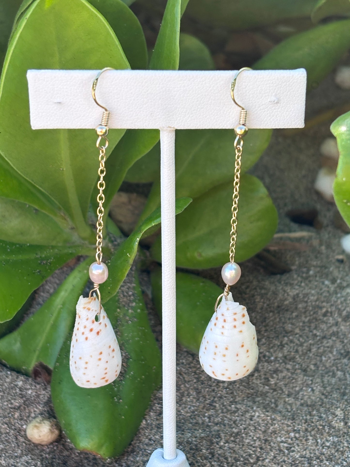 PINK FLEA CONE EARRINGS