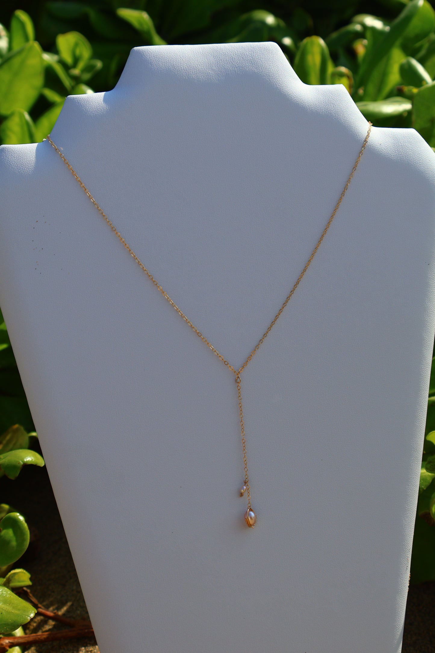 ELEGANT DOUBLE PEARL LARIAT